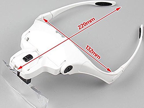 Loupe Magnifying with 2 LED Bulb and 5 Different Replaceable Lenses -Sams