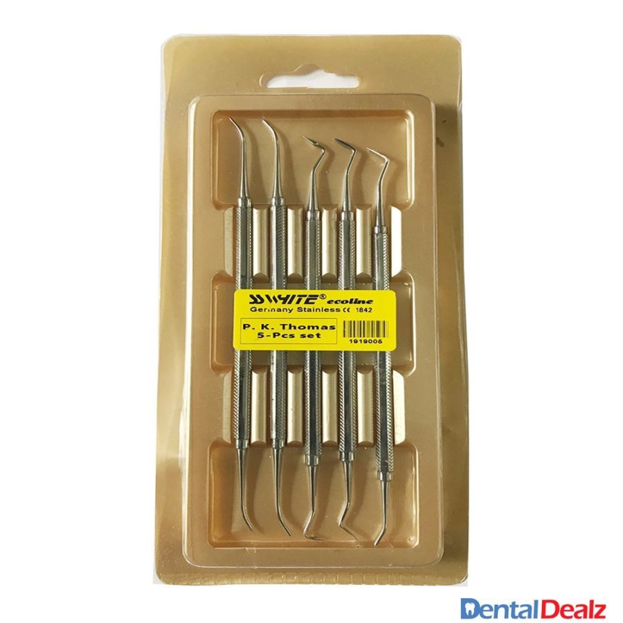 P.K. Thomas Carvers Set (PKT Set ) Ecoline ,Solid Handle 5 Pcs- SS WHITE