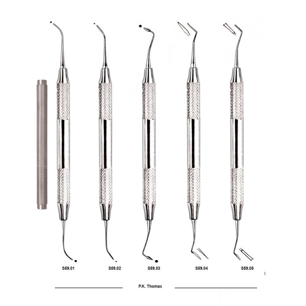 P.K. Thomas Carvers Set (PKT Set ) Ecoline ,Solid Handle 5 Pcs- SS WHITE