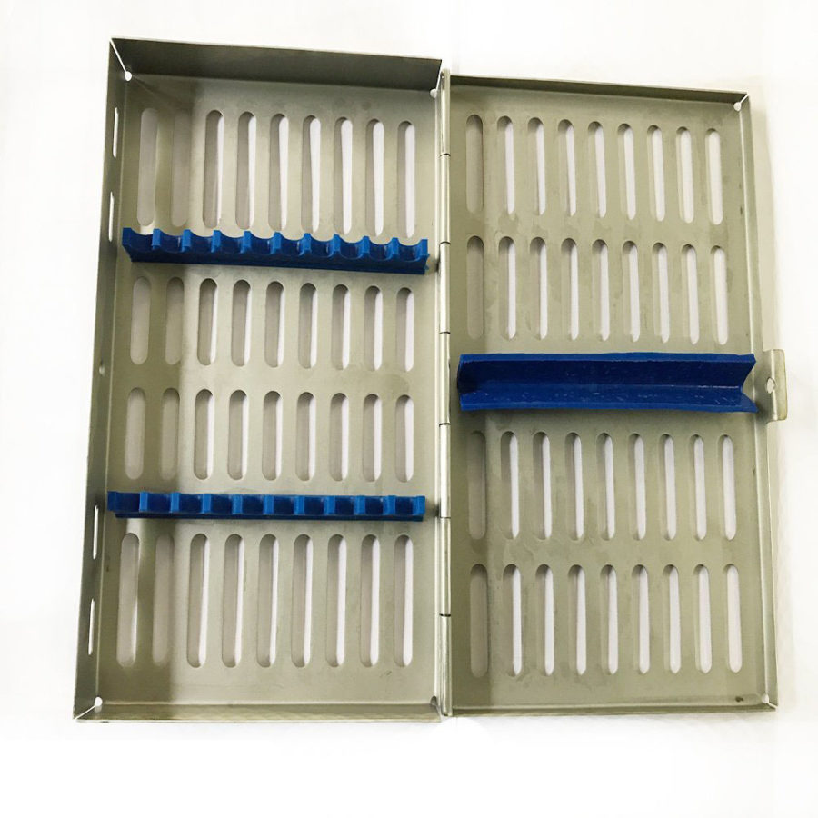 Dental Sterilization Cassette, Autoclave Tray, Rack, Box, 10-Instruments 'Blue' With Silicon Inserts- SS WHITE