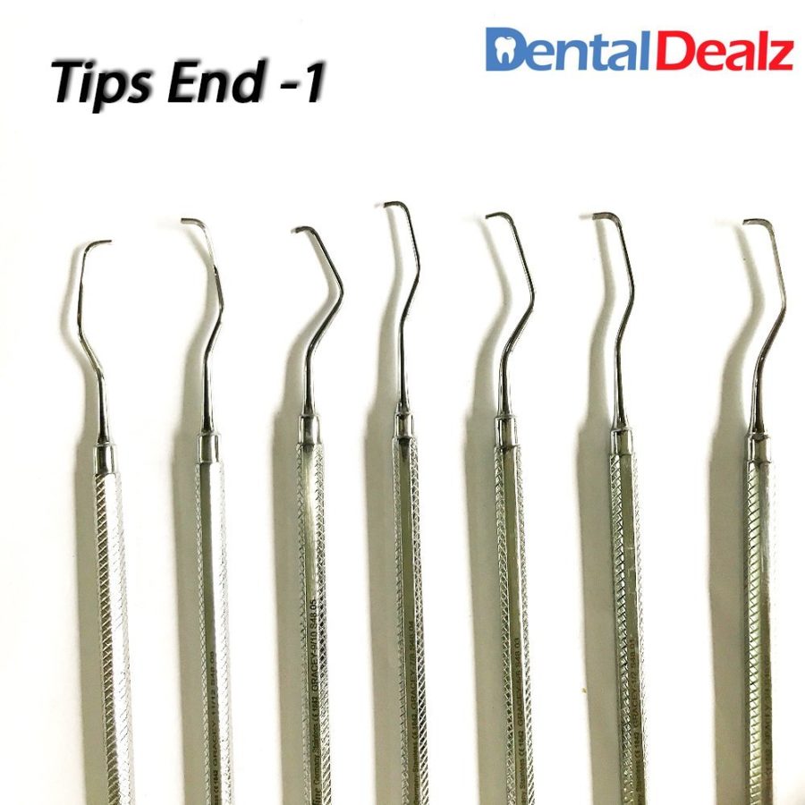 Gracey Curettes 7 Pcs Set /Periodontal Gracey Curettes, Double Ended (Solid Handle) SS WHITE