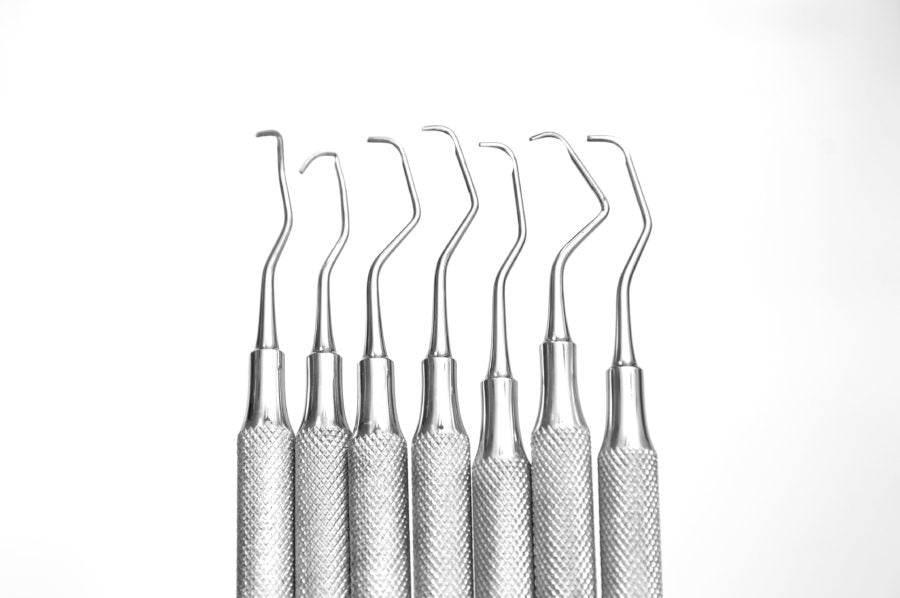 Dental Gracey Curettes 7 Pcs Set /Periodontal Gracey Curettes, Double Ended Hollow Handle (Standard ) SS WHITE