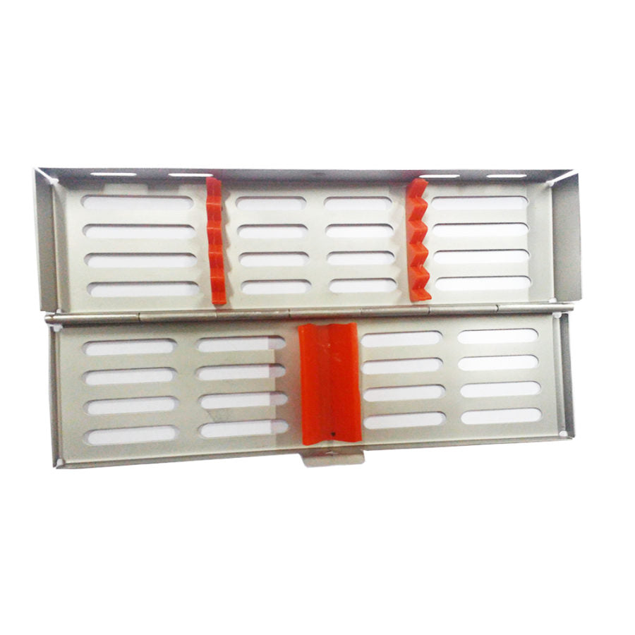 SS WHITE - Dental Sterilization Cassette, Autoclave Tray, Rack, Box, 5-Instruments Red or Blue   With Silicon Inserts