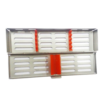 SS WHITE - Dental Sterilization Cassette, Autoclave Tray, Rack, Box, 5-Instruments Red or Blue   With Silicon Inserts