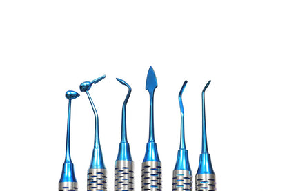 SS WHITE – Dental Composite Filling Instruments,Hollow Handle 8mm Select (Titanium Coated Blue) Set of 6 Stuck, Plastic/Composite Filling Instruments Set of 6 Pcs