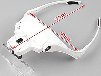 Loupe Magnifying with 2 LED Bulb and 5 Different Replaceable Lenses -Sams