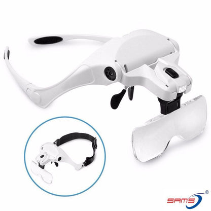 Loupe Magnifying with 2 LED Bulb and 5 Different Replaceable Lenses -Sams