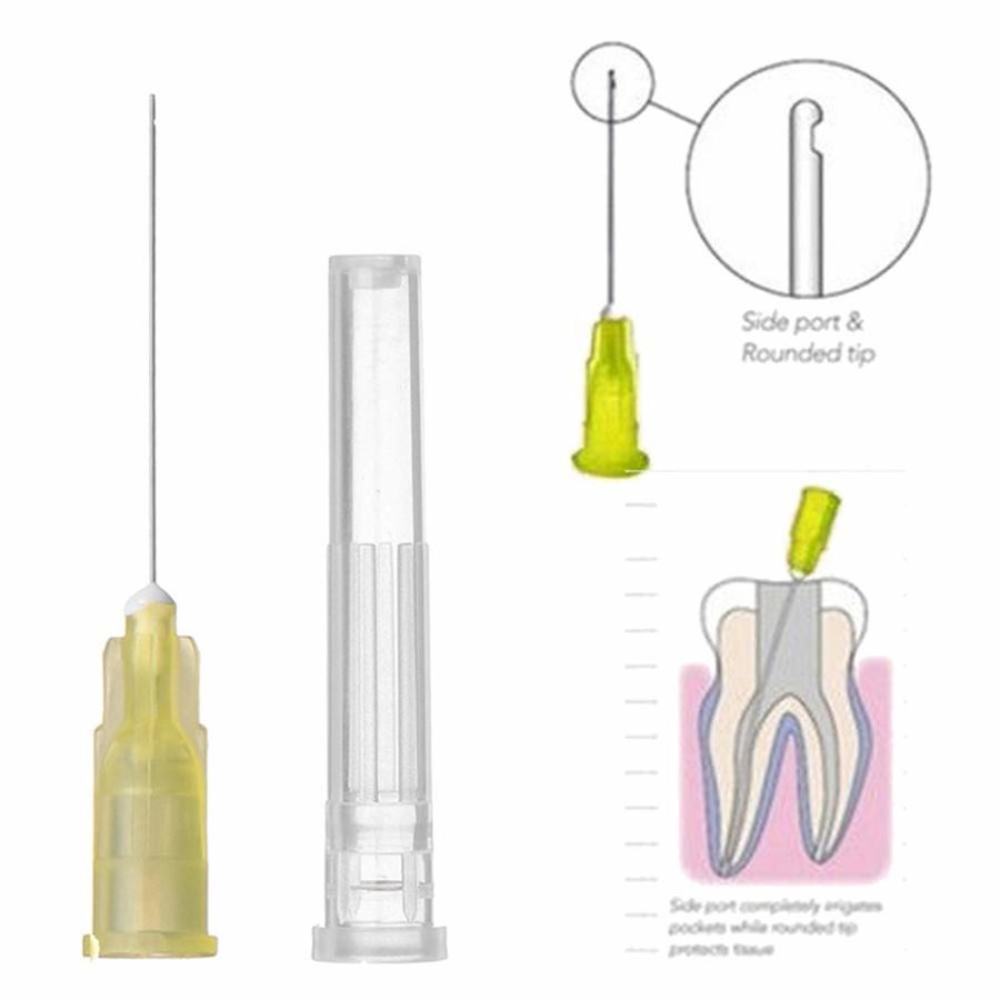SS WHITE – Dental Irrigation Cannula | Dental Endo Irrigation Needle With Round Close End & Side Opening For Irrigation 30 - Gauge  and 27  Gauge 50pcs/Box