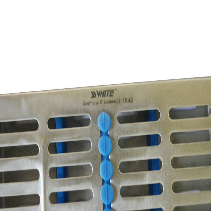 SS WHITE - Dental Sterilization Cassette, Autoclave Tray, Rack, Box, 20-Instruments Blue With Silicon Inserts