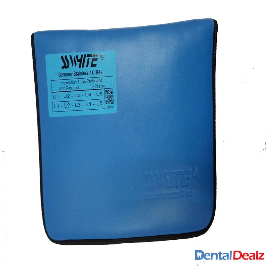SS WHITE - Dental Impression Tray Perforated with Rim Lock 10 Pcs Set