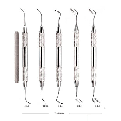 P.K. Thomas Carvers Set (PKT Set ) Ecoline ,Solid Handle 5 Pcs- SS WHITE