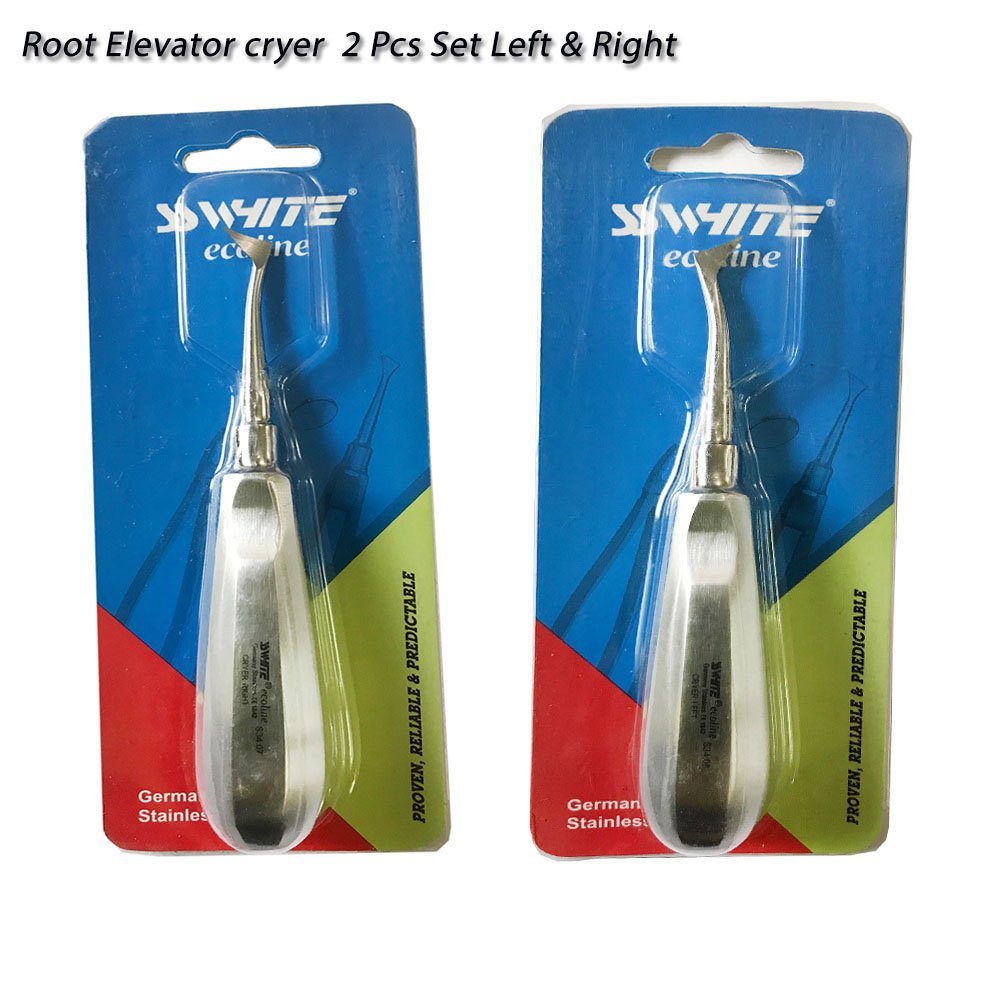 Root Elevators  Cryer Left S34.06 & Right S34.07  Set of 2 Pcs - SS WHITE