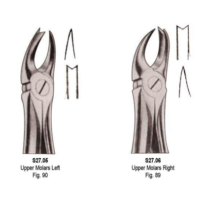 Extraction Forceps Set ,Upper Molar Left & Upper Molars Right  Fig. No. 89 And No.90 -SS WHITE