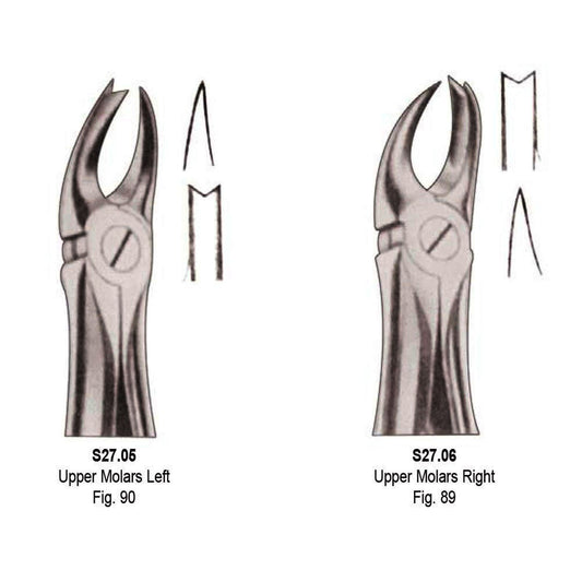 Extraction Forceps Set ,Upper Molar Left & Upper Molars Right  Fig. No. 89 And No.90 -SS WHITE