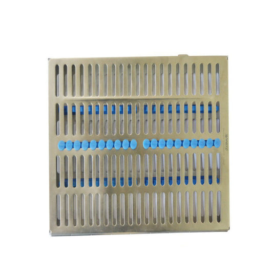 SS WHITE - Dental Sterilization Cassette, Autoclave Tray, Rack, Box, 20-Instruments Blue With Silicon Inserts