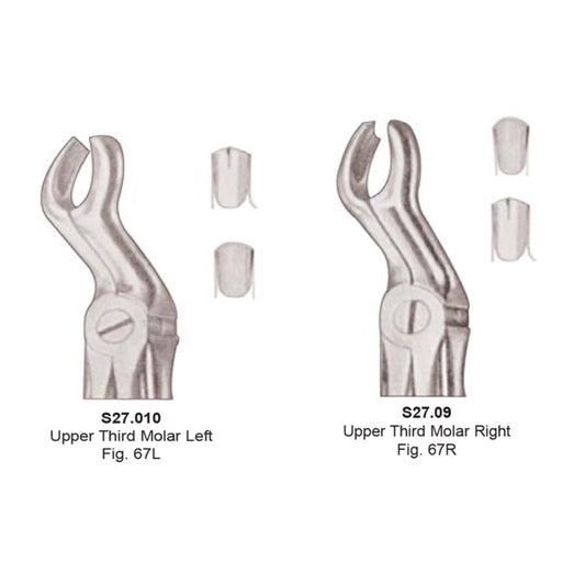 Tooth  Extraction Forceps  No. 67R  Upper Third Molar Right (S27.09) And Upper Third Molar Left  No.67L (S27.010) Set - SS WHITE