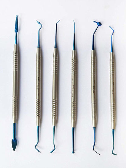 SS WHITE - Composite Filling Instruments/Plastic Filling Instruments Tin Blue NON STICK 6 Pcs Set