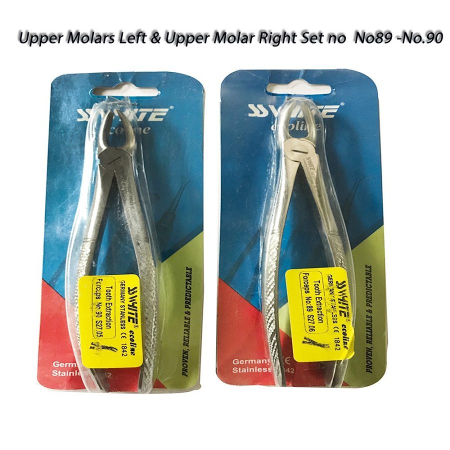 Extraction Forceps Set ,Upper Molar Left & Upper Molars Right  Fig. No. 89 And No.90 -SS WHITE