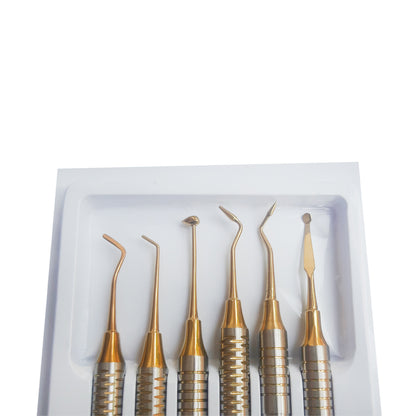 SS WHITE – Dental Composite Filling Instruments,Hollow Handle 8mm Select (TIN Golden ) Set of 6 Stuck, Plastic/Composite Filling Instruments Set of 6 Pcs