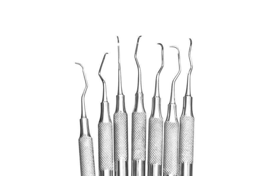 Dental Gracey Curettes 7 Pcs Set /Periodontal Gracey Curettes, Double Ended Hollow Handle  (Standard ) SS WHITE