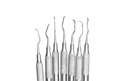 Dental Gracey Curettes 7 Pcs Set /Periodontal Gracey Curettes, Double Ended Hollow Handle  (Standard ) SS WHITE