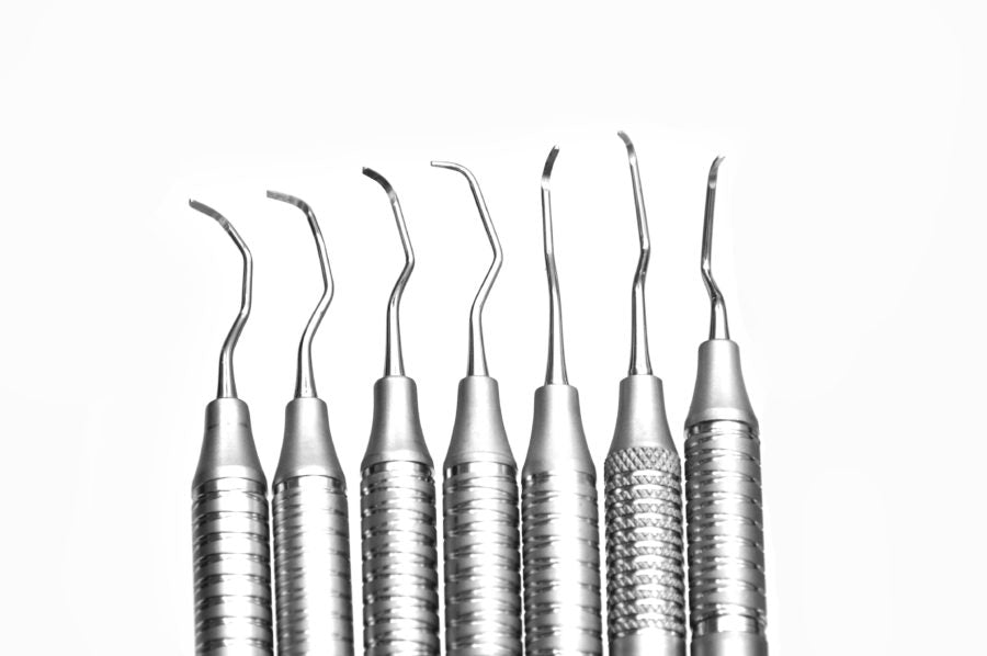Dental Gracey Curettes 7 Pcs Set /Periodontal Gracey Curettes, Double Ended  Hollow Handle (Select ) SS WHITE
