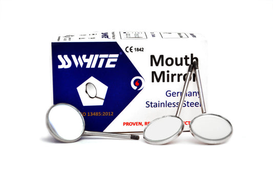 Dental Mouth Mirror Tops Plain Pack Of 10 Pcs (No.3) -SS WHITE