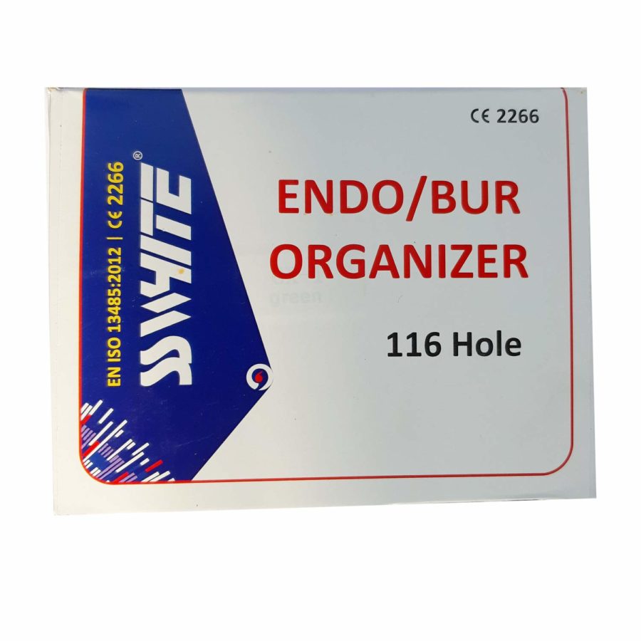 SS WHITE - Dental Endo Box 116 Holes Multipurpose Endodontics For RA/FG HP Carbide/Diamond Burs | Endo Bur Organizer | Burs and Instruments Holder