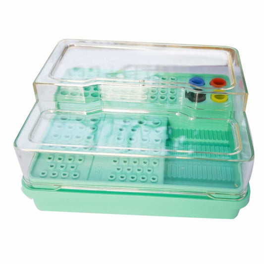 SS WHITE - Dental Endo Box 116 Holes Multipurpose Endodontics For RA/FG HP Carbide/Diamond Burs | Endo Bur Organizer | Burs and Instruments Holder