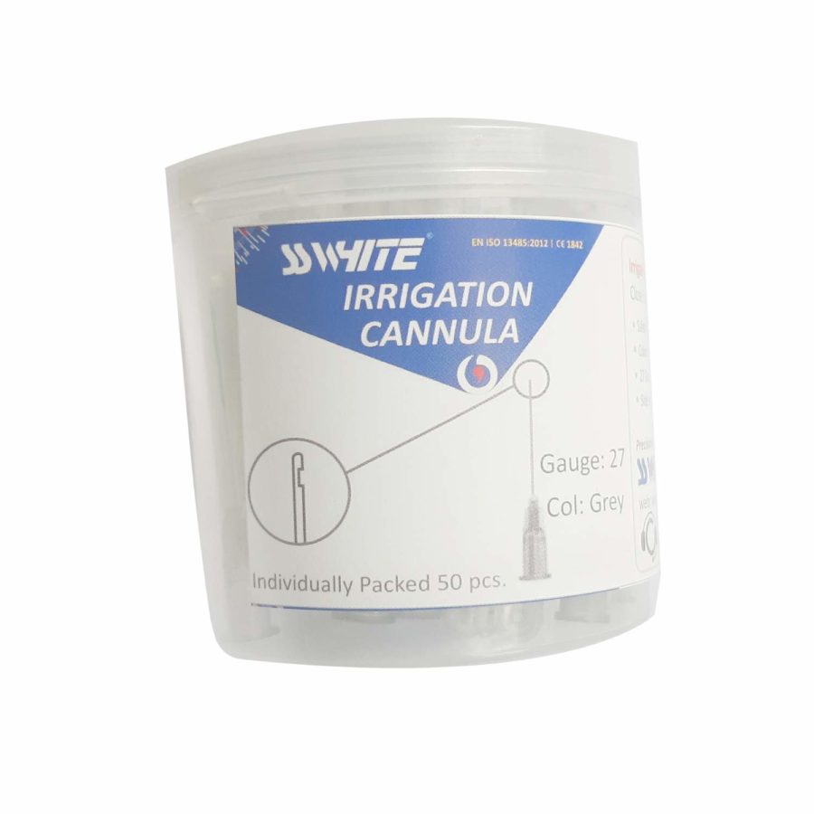 SS WHITE – Dental Irrigation Cannula | Dental Endo Irrigation Needle With Round Close End & Side Opening For Irrigation 30 - Gauge  and 27  Gauge 50pcs/Box