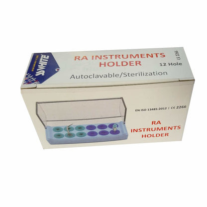 SS WHITE – Endo box 12 - Holes Autoclavable | Burs and Instruments Holder RA/FG | Endo Burs Sterilizer Case | Dental Disinfection Endo Files Holder Box For Oral Care Tools Dental G-22C
