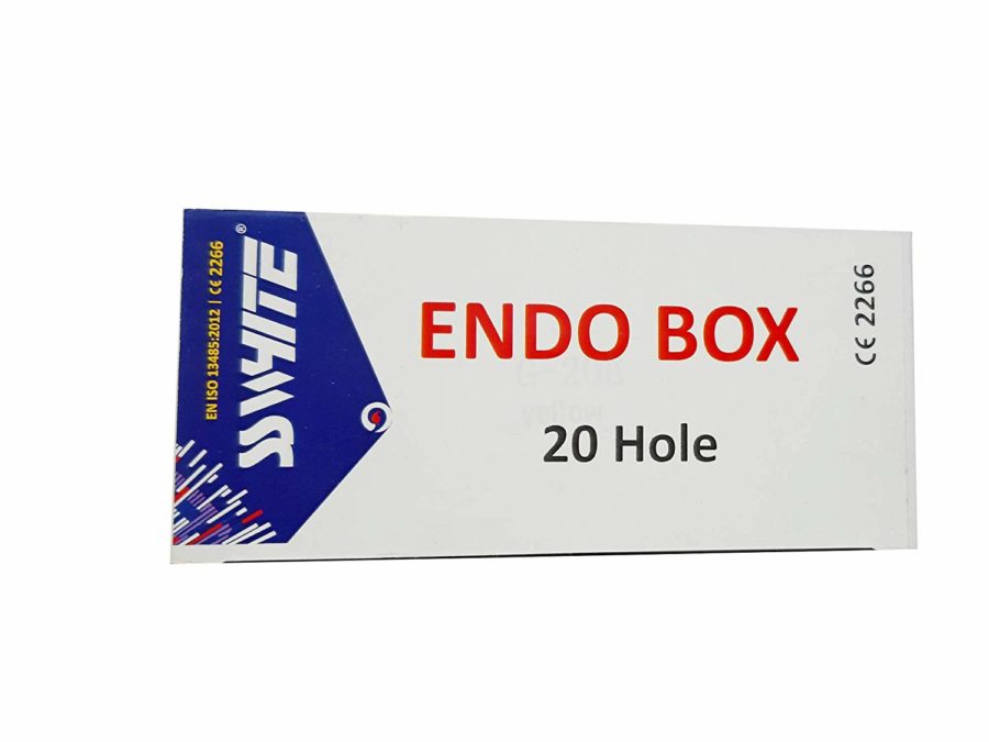 SS WHITE – Endo box 20 - Holes Autoclavable | Burs and Instruments Holder RA/FG | Endo Burs Sterilizer Case | Dental Endo Files Holder Box For Oral Care Tools Dental G-20E