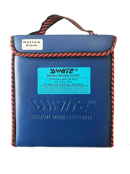 Dental Conservative Kit Of 20 Instruments Medesy Type (Hollow Handle 6mm) SS WHITE