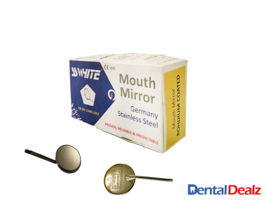Mouth Mirror Tops Front Surface/ Rhodium Coated No.5 (Pack of 10) SS WHITE