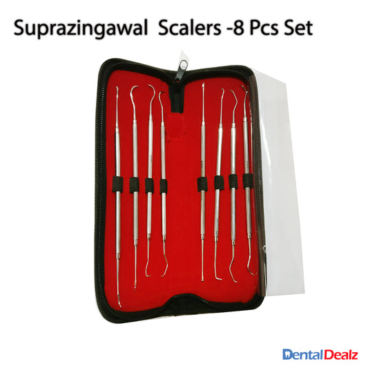 Suprazingawal Scalers/ Hand Scalers /Periodontia Instruments  8 Pcs Set - SS WHITE
