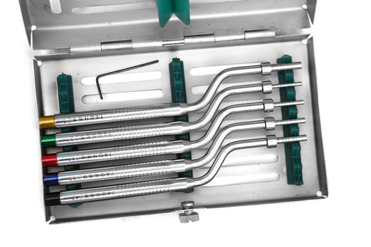 Implant Osteotomes Angulated   set of 5 with Casset Concave - SS WHITE