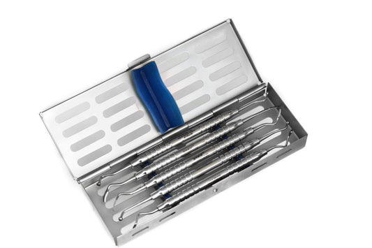 Bone Grafting instruments Set Of 5  In Cassette  (Autoclavable) - SS WHITE