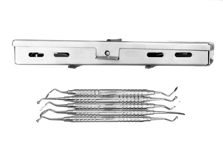 Bone Grafting instruments Set Of 5  In Cassette  (Autoclavable) - SS WHITE