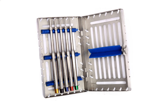 Implant Osteotomes  Straight set of 5 with Casset Concave  - SS WHITE