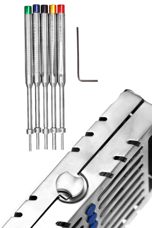 Implant Osteotomes  Straight set of 5 with Casset Concave  - SS WHITE