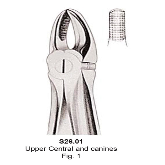 Tooth  Extraction Forceps  No.1  Upper Central And Canines  (S26.01 ) -SS WHITE