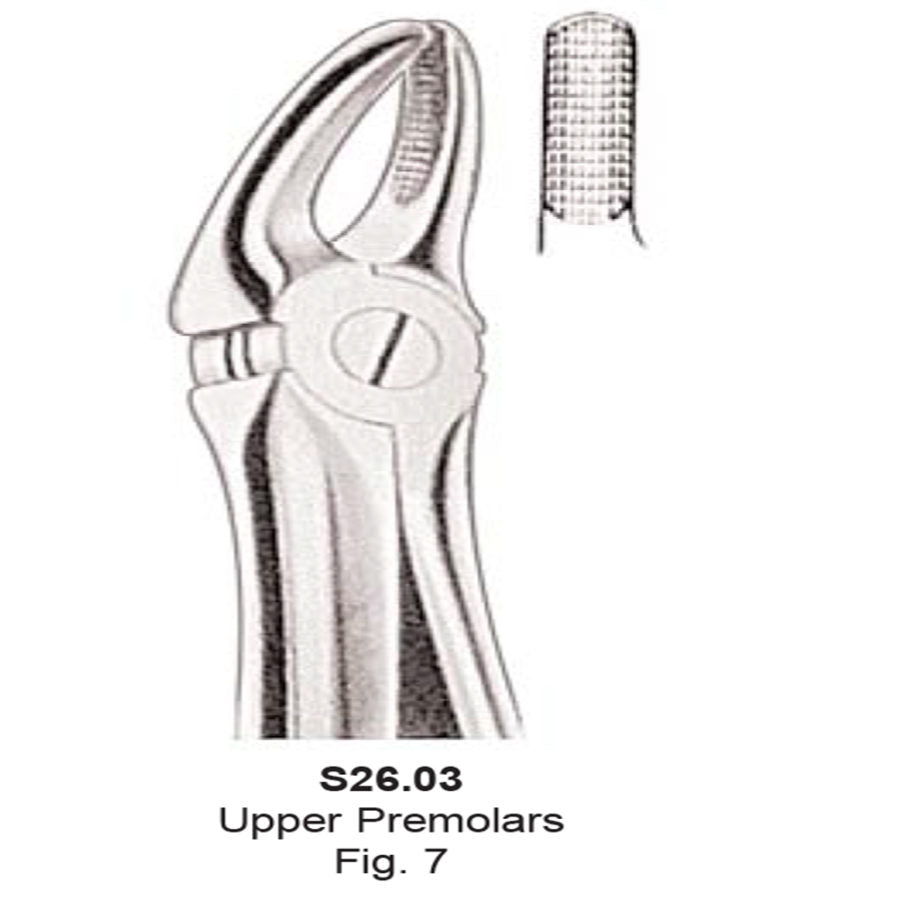 Tooth  Extraction Forceps  No.7   Upper Premolars (S26.03) -SS WHITE