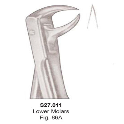 Tooth  Extraction Forceps  No.71 Lower Molars  (S27.011)- SS WHITE