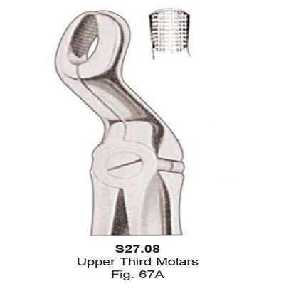Tooth  Extraction Forceps  No.67A  Upper Third Molars (S27.08) - SS WHITE