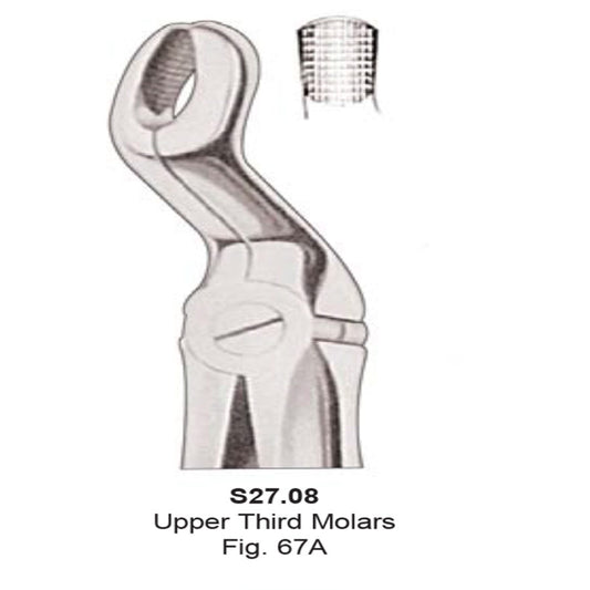 Tooth  Extraction Forceps  No.67A  Upper Third Molars (S27.08) - SS WHITE