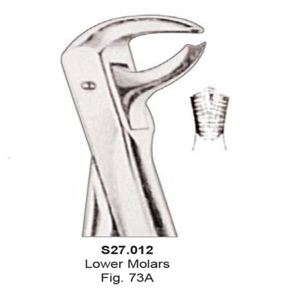 Tooth  Extraction Forceps  No.73A Lower Molars (S27.012)- SS WHITE