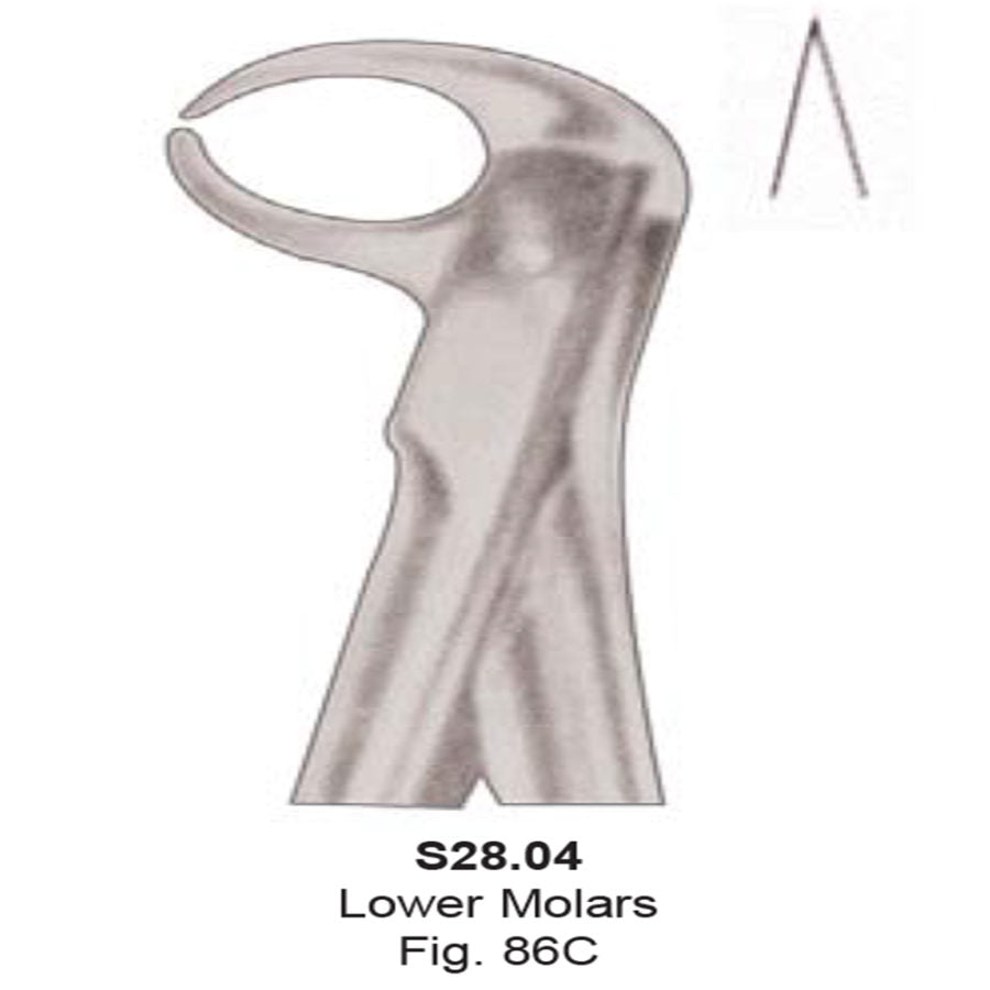 Tooth  Extraction Forceps  No.86C Lower Molars (S28.04) - SS WHITE