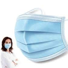 Mouth Mask Respirator Medical Disposable Face Masks 3 Ply with Nose PIN (Pack of 200)