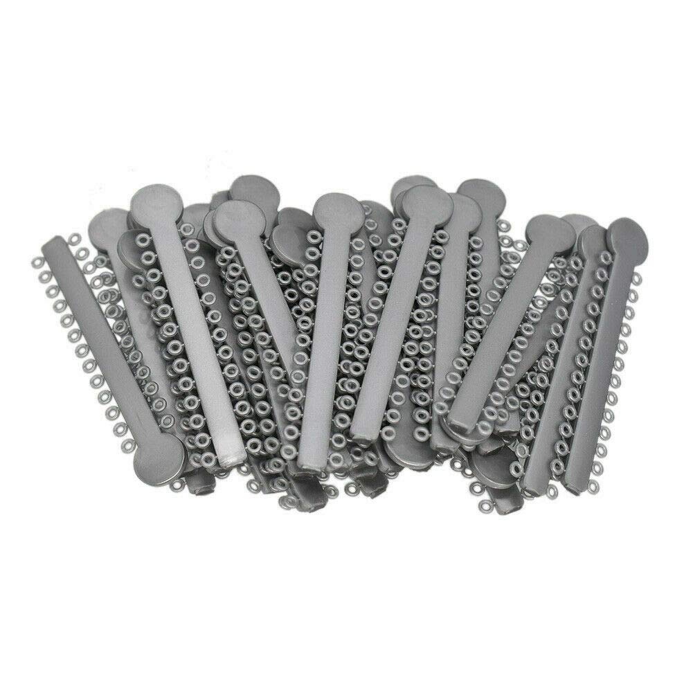 SS WHITE - Dental Orthodontic Ligature Ties , Orthodontic Elastomeric O-Rings Braces Rubber Bands Pack of 36 Stuck , Multi-Color - Gray -Pearl White - Gray