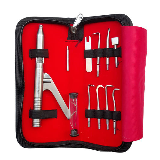 SS WHITE- Dental Automatic Crown Remover Gun Type Spring Loaded 11 Pcs Set, Rust Free,Stainless Steel,Autoclavable Surgical Instruments Crown Remover
